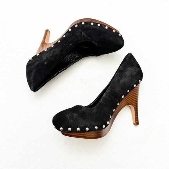 Dolce Vita 5" Holt Black Suede Studded Platform Pumps Size 9 - Picture 7 of 7